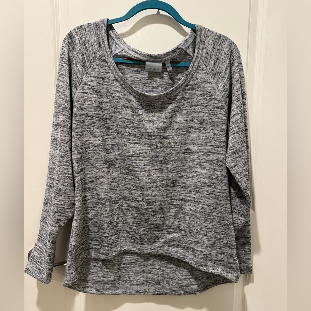 Athleta Gray Heathered Long Sleeve Top size large